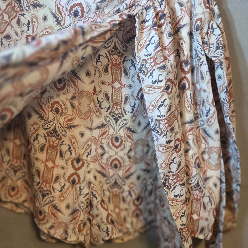 Paper Crane Patterned Wrap Side Tie Mini Skort In… - image 2